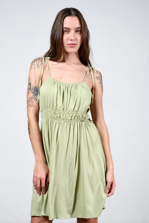 LKT VESTIDO ESMEE LINO C/FRUNCE EN (29837)