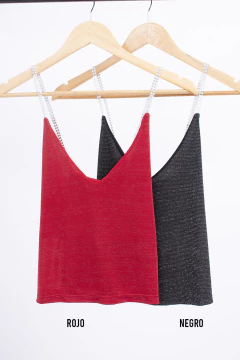 POL MUSCULOSA FLEUR LUREX C/STRASS (29650) - Tabatha jeans