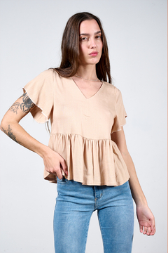 LKT REMERA SALINA LINO C/VOLADOS (29685)