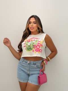 Cropped malha folia - BOUTIQUE LAINE GOMES