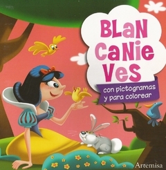 Imagen de Blancanieves con pictogramas y para colorear