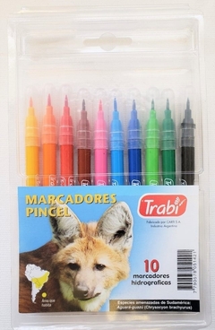 Marcador Trabi punta pincel finos x 10