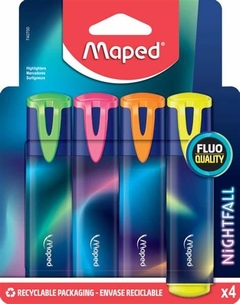 Resaltador Maped Nightfall teens x 4 chato Fluo