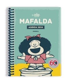Agenda 2024 Mafalda turquesa semanal horizontal
