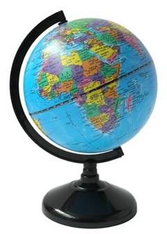 Globo terraqueo Glotter 14 cm base plastica celeste