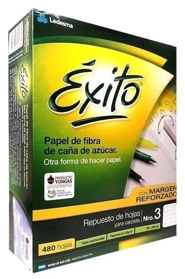Repuesto Exito Ecologico x 480 cuadriculado C/ Refuerzo