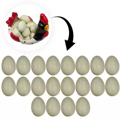 Ovo de Galinha de Cerâmica Tamanho Real 20 Unidades