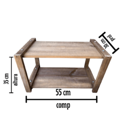 Sapateira Porta Objeto Vaso Portátil de Madeira Pinus Marrom/3