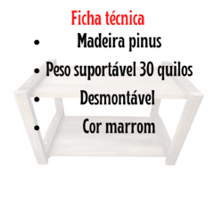 Sapateira Porta Objeto Vaso Portátil de Madeira Pinus Marrom/5