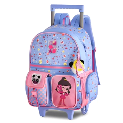 Mochila Infantil Luluca Escolar com Rodinhas e Alça Menina/7