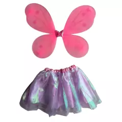Fantasia Infantil Borboleta Fada Saia + Asa 4 a 7 anos