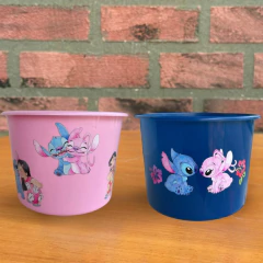 Balde de Pipoca Lilo Stitch Angel Cinema em Casa Kit 2 Und/1