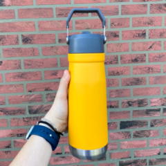 Garrafa Térmica Água Gelada 650 ml c/ Canudo e Alça Nome Gravado/7