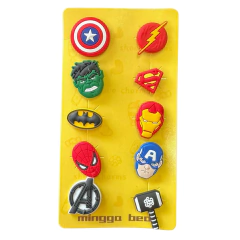 Pingente Boton para Sapato Super Heróis 10 Unidades/2