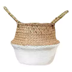 Cesto de Palha Natural Cachepot Rustico Medio - comprar online