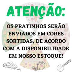Prato para Pizza de Melanina + Cortador Aço Inox 4 Unidades/10