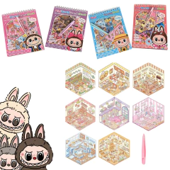 Livro Adesivo 3D 8 Cenários + Pinça Decoração Casa Personagens/2