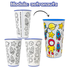 Copo Aniversário Infantil Lembrancinha Festa p/ Colorir 20un/6