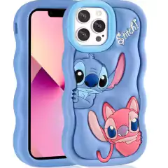 Capinha Case do Stitch Infantil Emborrachada 13 14 e 15 Pro MAX