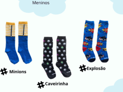 Imagem do Kit 20 meias 3/4 infantil Atacado à escolher