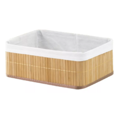 Cesto Organizador Tamanho G em Bambu Natural com Forro/1
