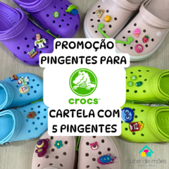 Pingente para Crocs Promoção Cartela 5 Bottons Jibbtz/1