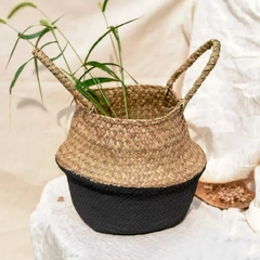 Cesto de Palha Natural Cachepot Rustico Medio - loja online