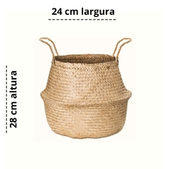 Cesto de Palha Natural Cachepot Rustico Medio - loja online
