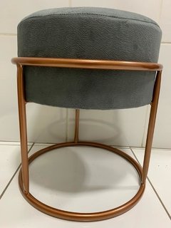 Puff Argola Moderno Aço e Veludo Decoração Ambientes Clube de Mães/14
