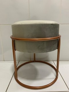 Puff Argola Moderno Aço e Veludo Decoração Ambientes Clube de Mães/12