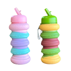 Garrafa Retrátil de Silicone Infantil Presente Menino Menina/14