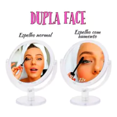 Espelho p/ Banheiro Maquiagem Tamanho Normal e Ampliado/3