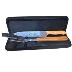 Kit Churrasco Personalizado Faca Garfo + Estojo/3