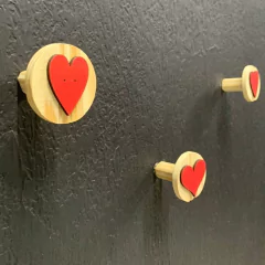 Cabideiro de Parede Decorativo Vermelho 3 Unidades/3