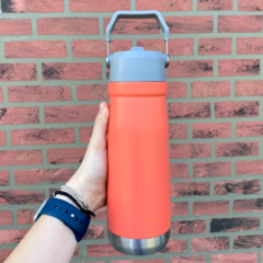 Garrafa Térmica Água Gelada 650 ml c/ Canudo e Alça Nome Gravado/13