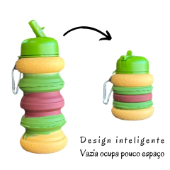 Garrafa Retrátil de Silicone Infantil Presente Menino Menina/13