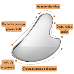 Guasha Placa De Massagem Ferramenta De Raspagem De Aço Inox/4
