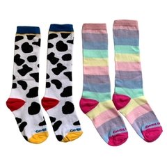 Meia 3/4 Adulto e Infantil menina Modinha kit 2 pares Clube de Mães/2