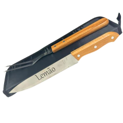 Kit Churrasco Personalizado Faca Garfo + Estojo/1