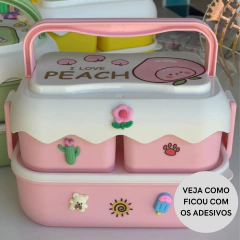 Kit 20 Lancheiras Infantil Pote c Talher Adesivo Escolar - comprar online