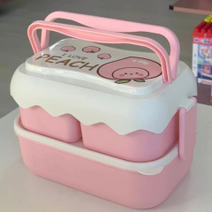 Kit 20 Lancheiras Infantil Pote c Talher Adesivo Escolar - loja online