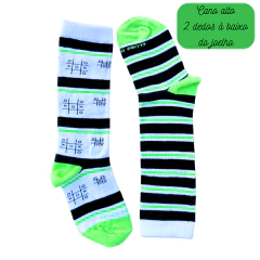Meia 3/4 Infantil Colorida Modinha Menina e Menino Cano Alto/11
