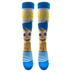 Meia Divertidamente Personagem Emoções Kit 2 Pares Cano Alto/4