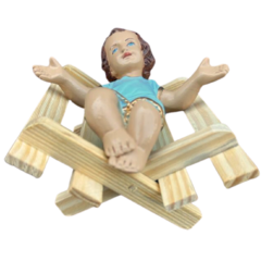 Menino Jesus Grande Manjedoura Presépio Enfeite Árvore Natal/3