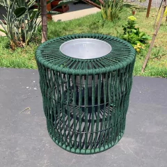 Mesa Balde de Gelo + 2 Puffs Corda Náutica p/ Varanda/23