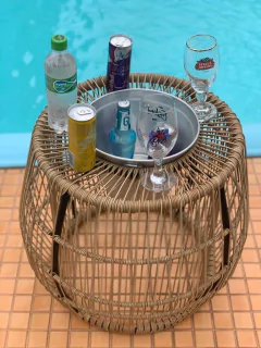 Mesa Happy Hour Barril Balde de Gelo Decoração Clube de Mães