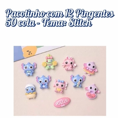 Pingente Unha SMR de gel decorada Stitch