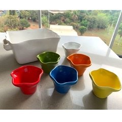 Pote De Sorvete Com 6 Taças Cerâmica/3