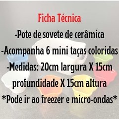 Pote De Sorvete Com 6 Taças Cerâmica/5