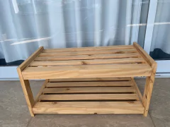 Sapateira Pequena de Chão Portátil Madeira Pinus/2